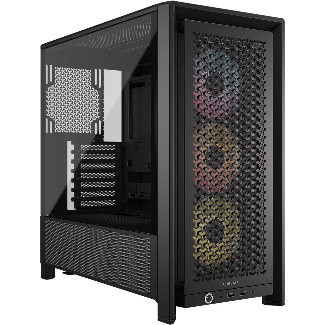 Corsair 4000D RS ARGB Frame Modular Mid-Tower ATX PC Case, High Airflow, 3x Pre-Installed RS Fans, InfiniRail Mounting System, ASUS BTF, MSI Zero, Gigabyte Stealth, Black