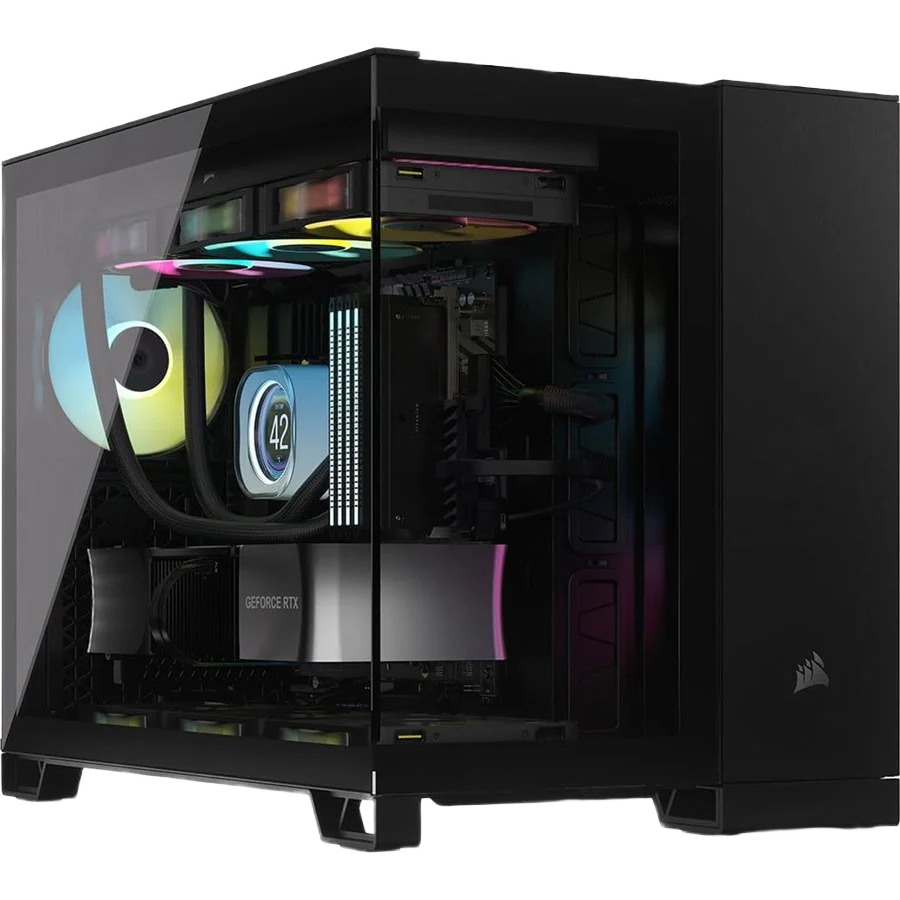 Corsair iCUE LINK 2500X RGB Micro ATX Dual Chamber PC Case – Black