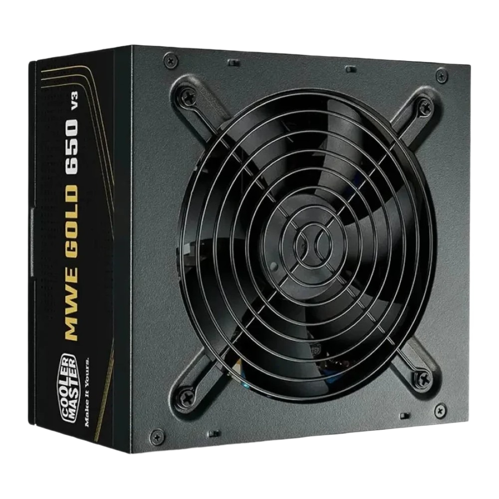Cooler Master MWE Gold 650 V3 Non-Modular PSU, 650W, 80 Plus Gold, ATX 3.1, Zero RPM Mode