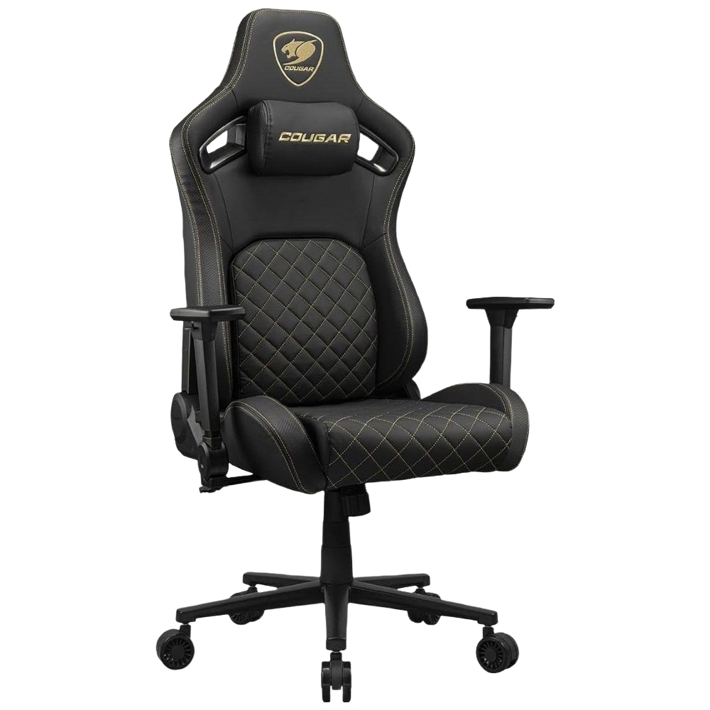 Cougar Defensor Ergonomic Office/Gaming Chair, Adjustable Height and Tilt, 155º Recline, 4D Folding Armrests