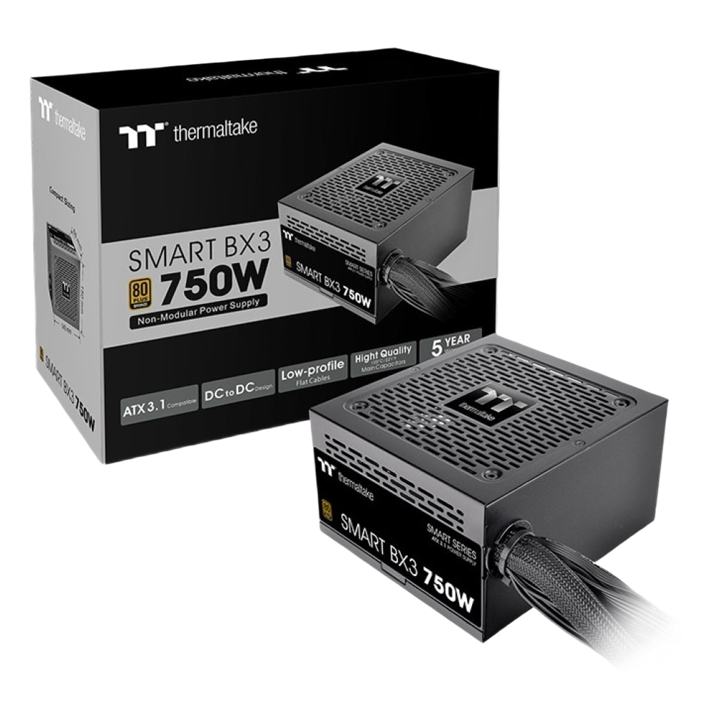 Thermaltake Smart BX3 Bronze 750W - 80 Plus Bronze ATX 3.1 Standard Power Supply, Non-Modular