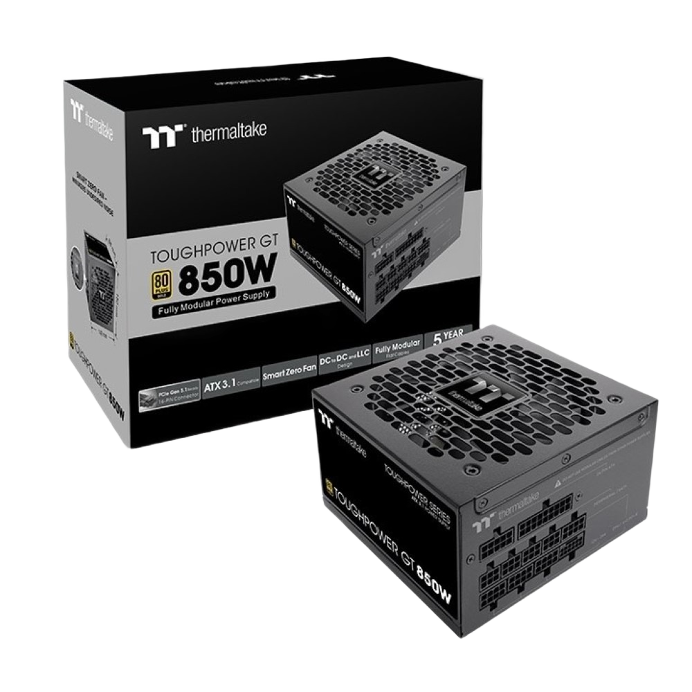 Thermaltake ToughPower GT 850W ATX 3.1 Standard Power Supply - 80 Plus Gold Efficiency