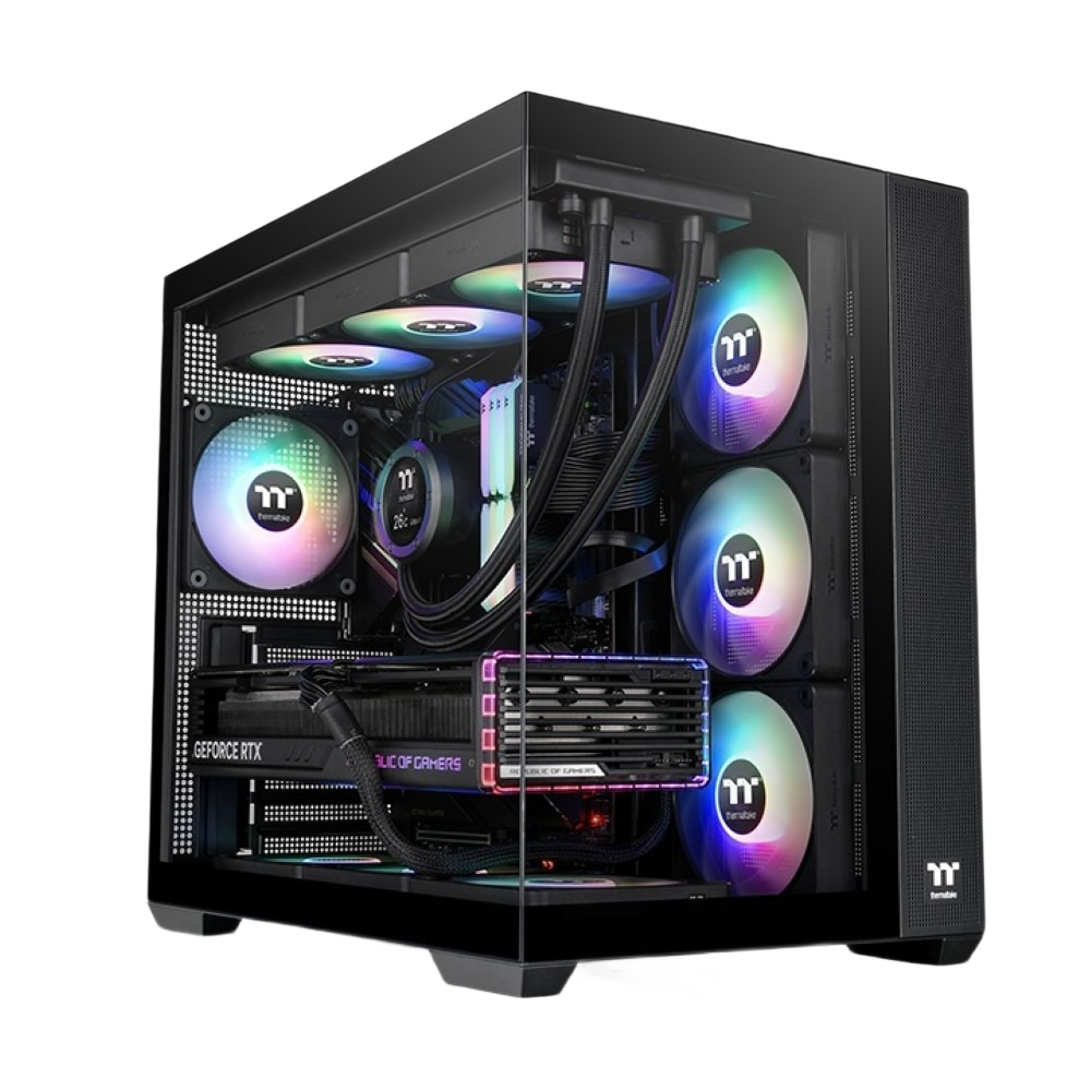 Thermaltake View 380 TG ARGB Mid Tower Gaming Case – Balck