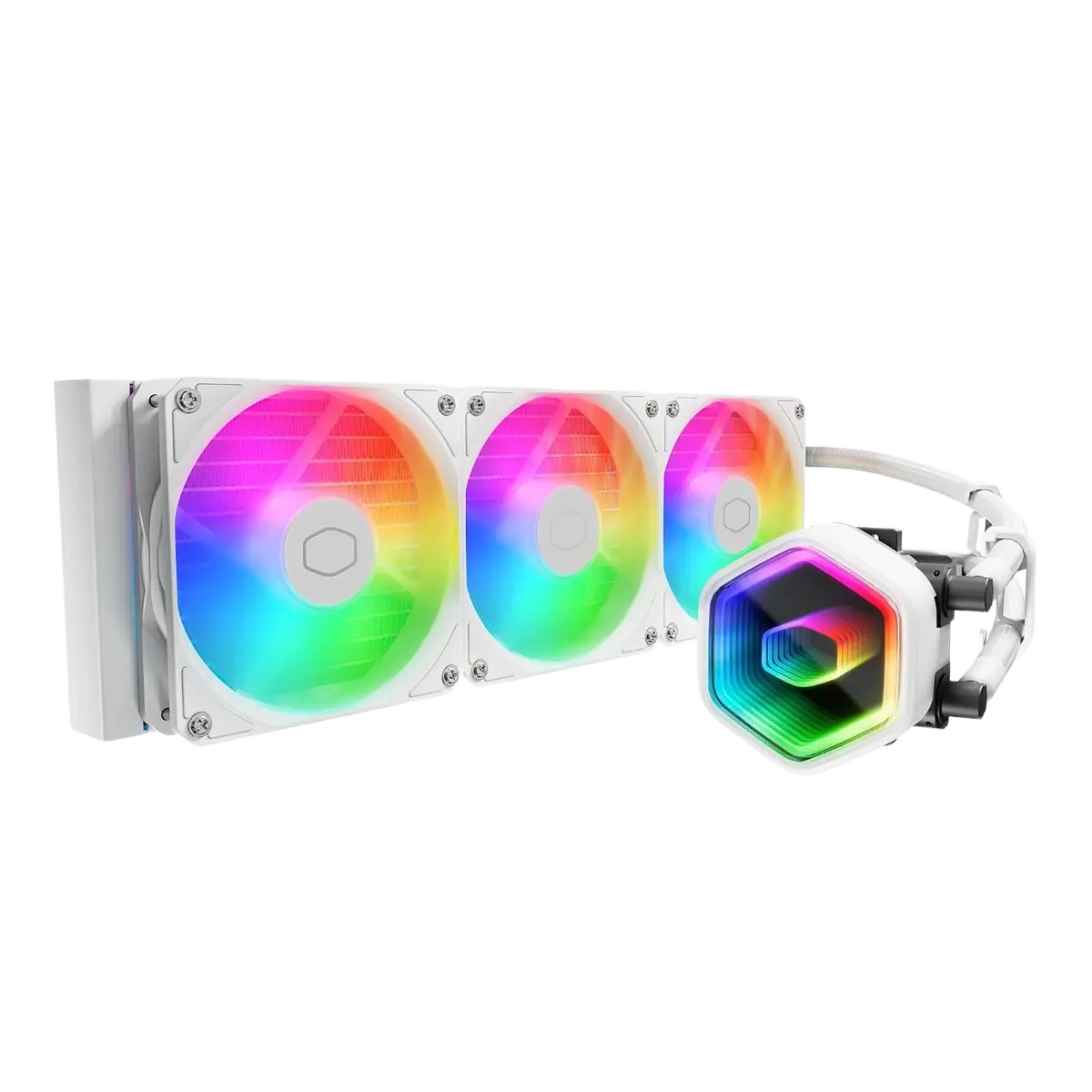 Cooler Master MasterLiquid 360 Core II White CPU Liquid Cooler, Dual Chamber Pump,