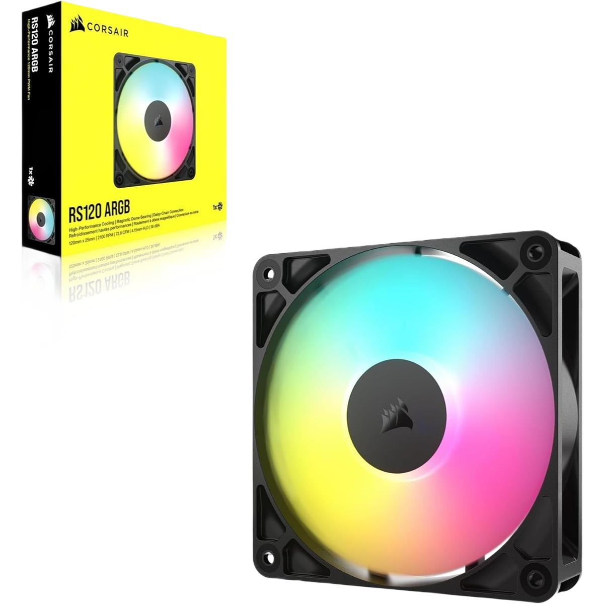 Corsair RS120 ARGB 120mm PWM Fan, Daisy-Chain Connection, - Image 3