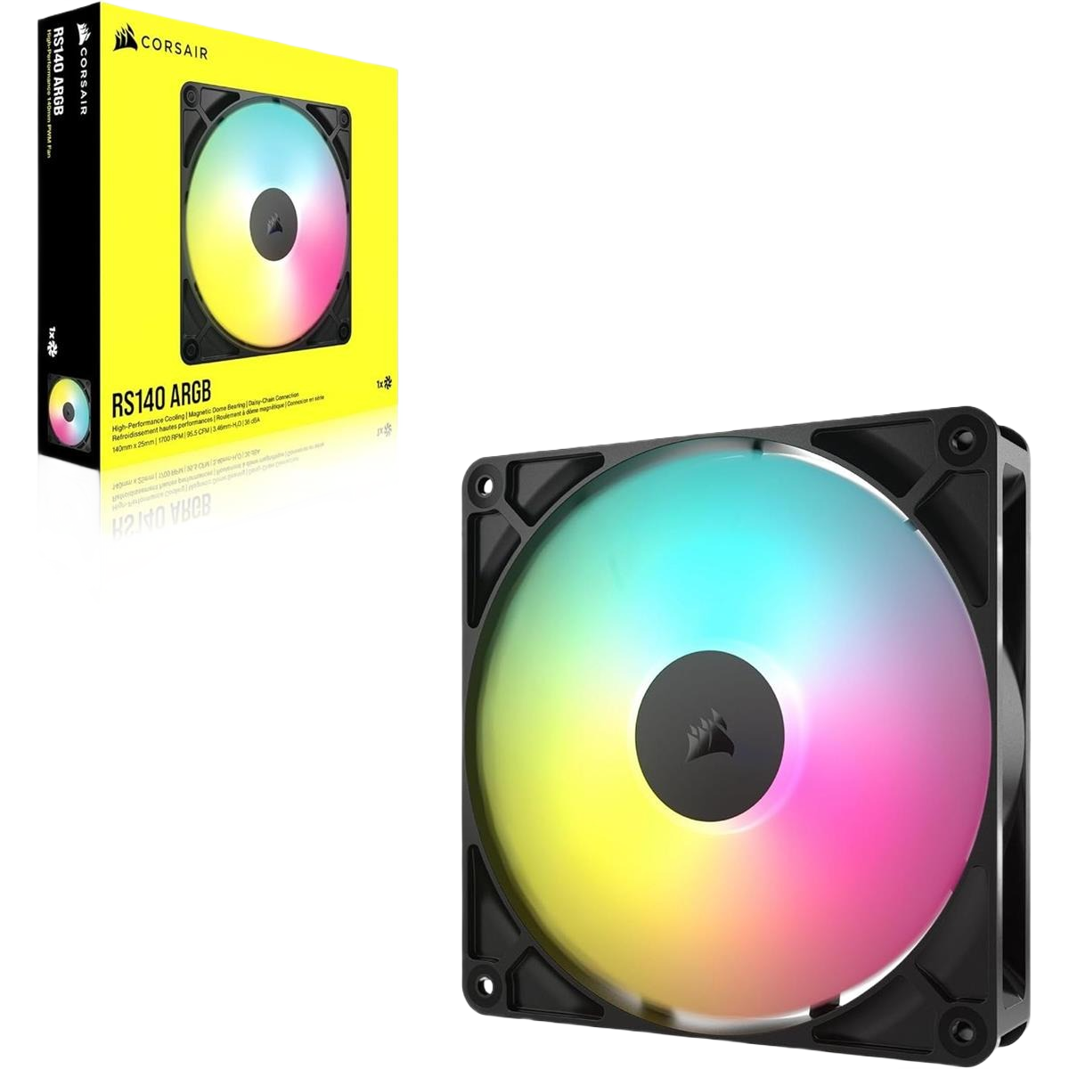 Corsair RS140 ARGB 140mm PWM Fan, Daisy-Chain Connection - Image 2