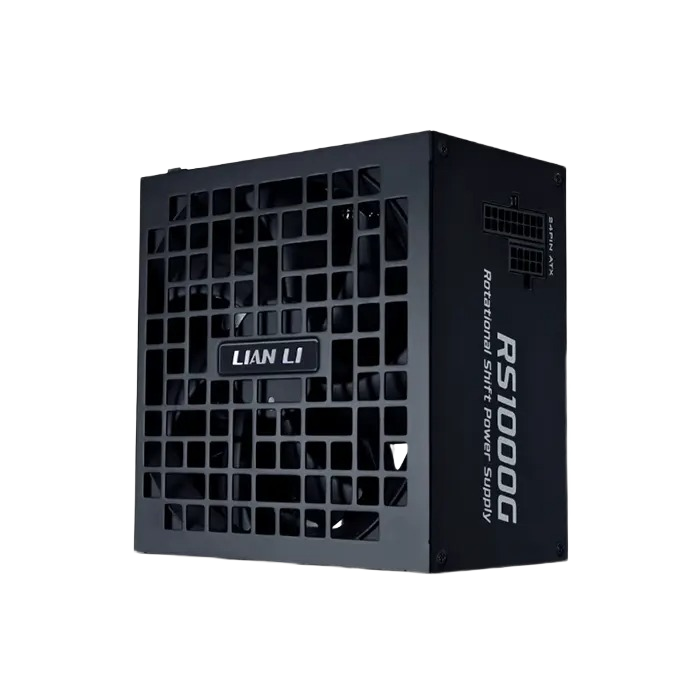 Lian Li RS 1000W Rotational Shift Fully Modular ATX Power Supply (W/USB Fan Hub) 90° AC Inlet, Cybenetics Platinum
