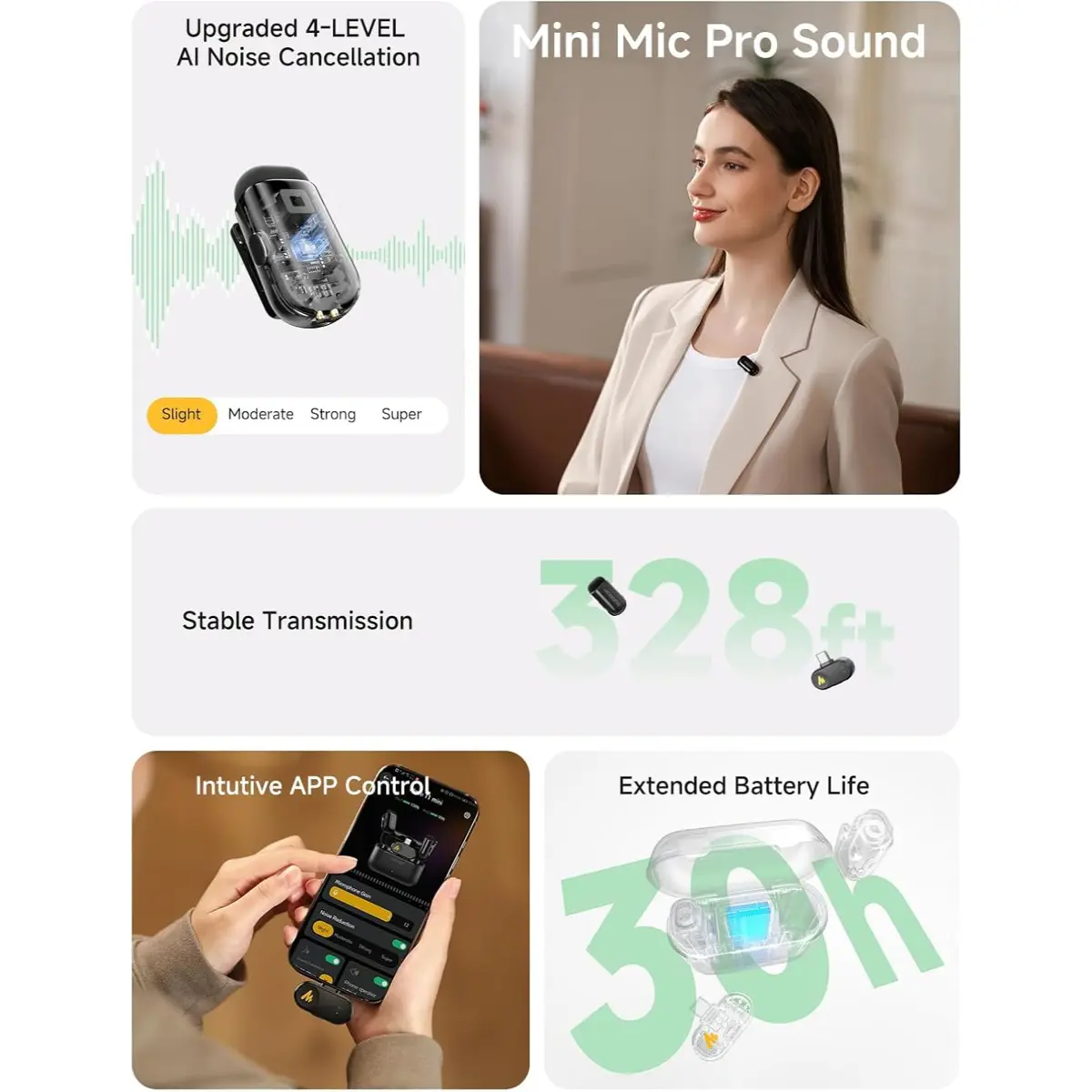 Maono Wave T1 Mini Wireless Lavalier Microphone for iPhone 17 16 15 & Android with USB-C Plug - Image 3