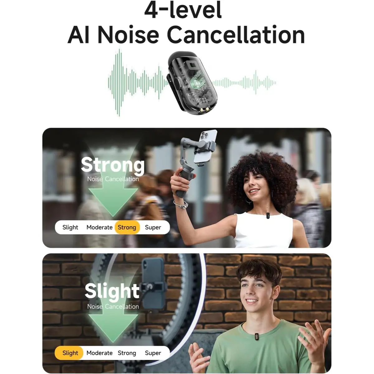 Maono Wave T1 Mini Wireless Lavalier Microphone for iPhone Android Tablet PC with Noise Cancellation - Image 3