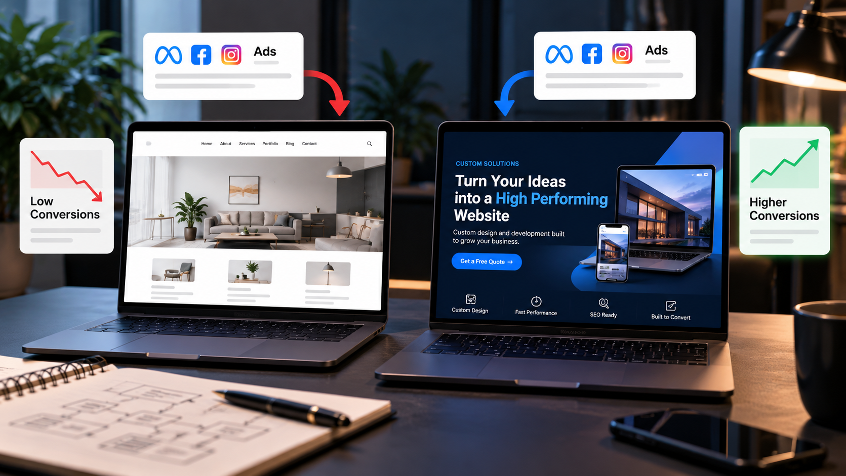 custom landing page funnels for paid ads