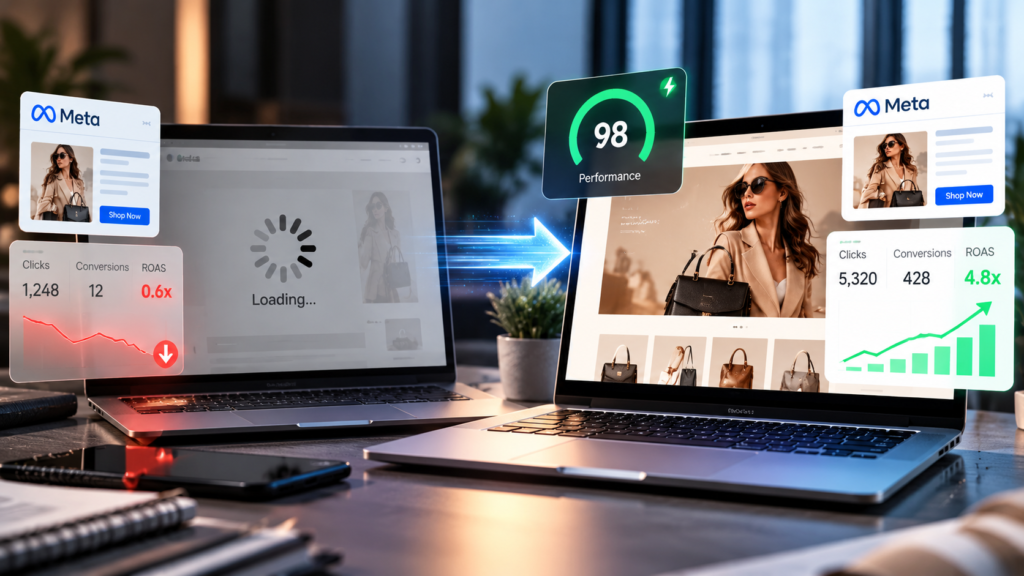 slow landing page Meta ADs ROAS